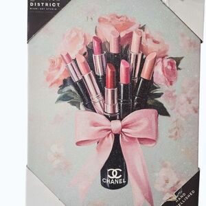 Design District CHANEL Lipstick Bouquet Hand Embellished Canvas Wall Decor